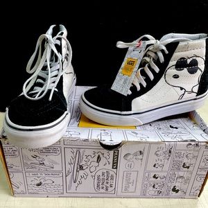 Kids Vans Peanuts Joe Coll black High Top Zip size 13.5